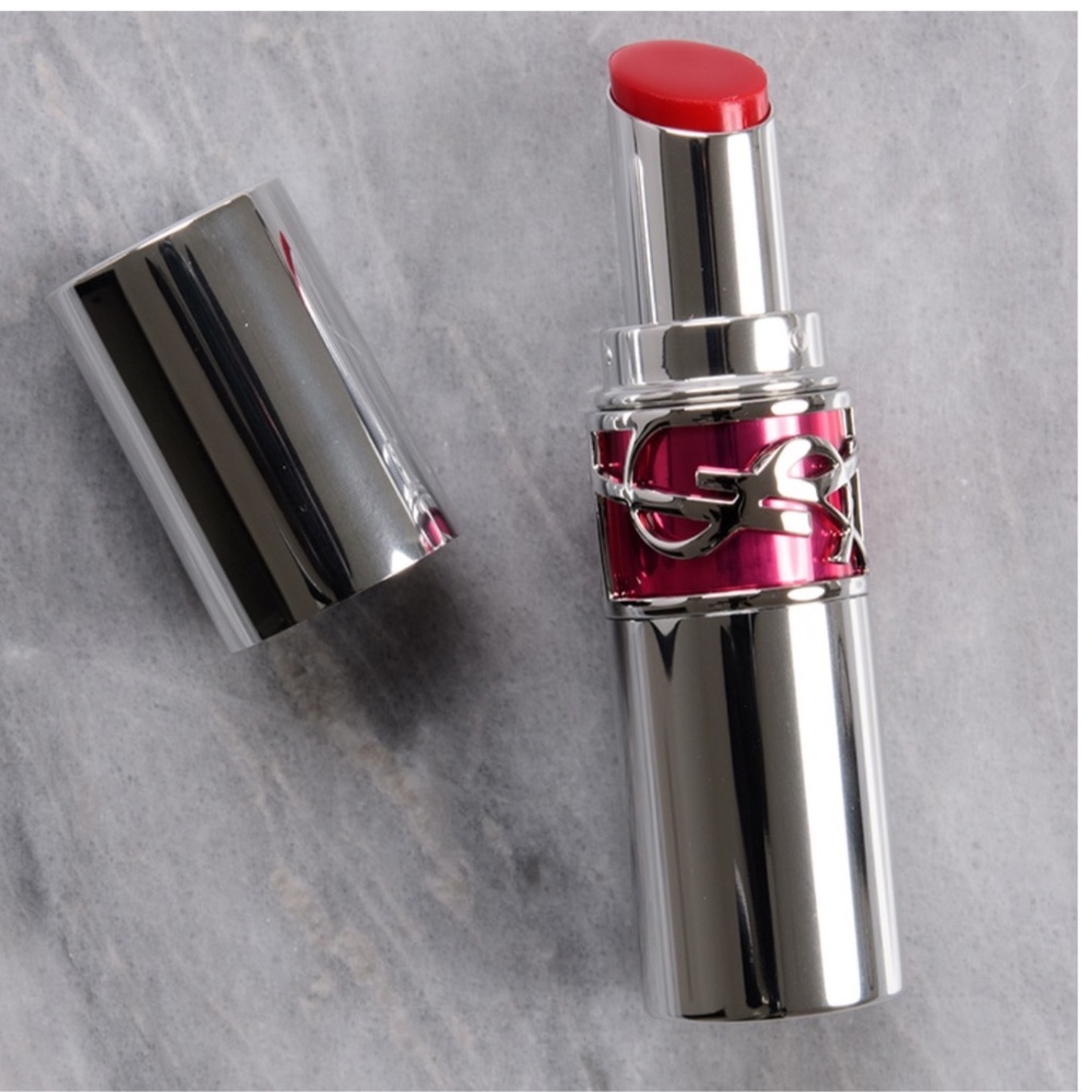 NWT YVES SAINT LAURENT Rouge Volupté Candy Glaze Double Care Balm #10 Red Crush
